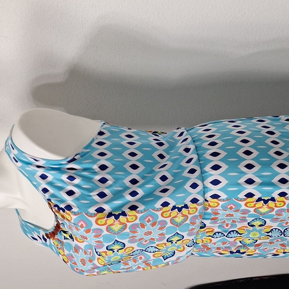 Ruby Rd. Patio Placement Printed Venezia Boho Coastal Relaxed Fit Maxi Dress-1X - Picture 6 of 14